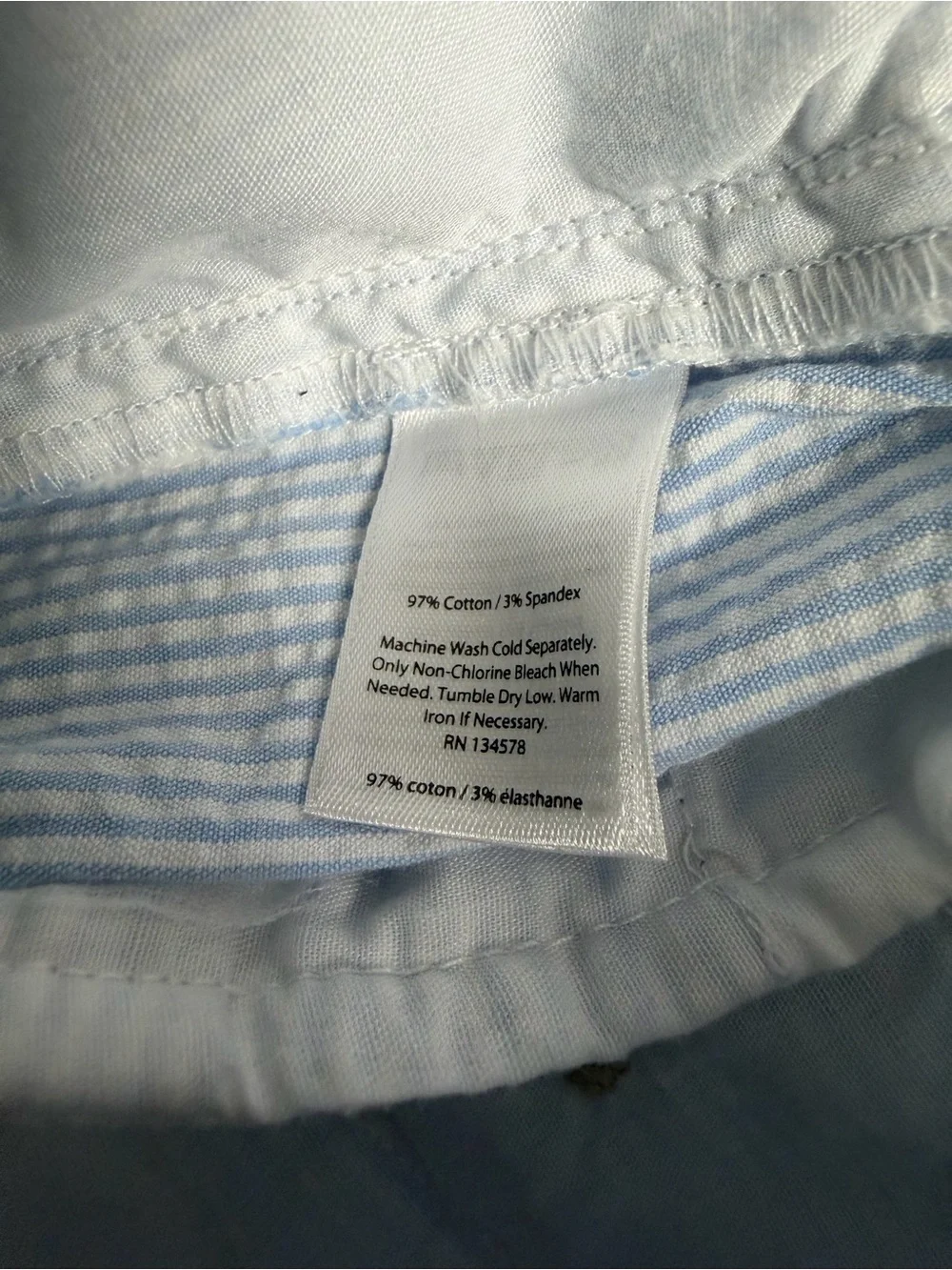 Vineyard vines boys size 14 Blue striped seersucker  Embroidered Whale Shorts